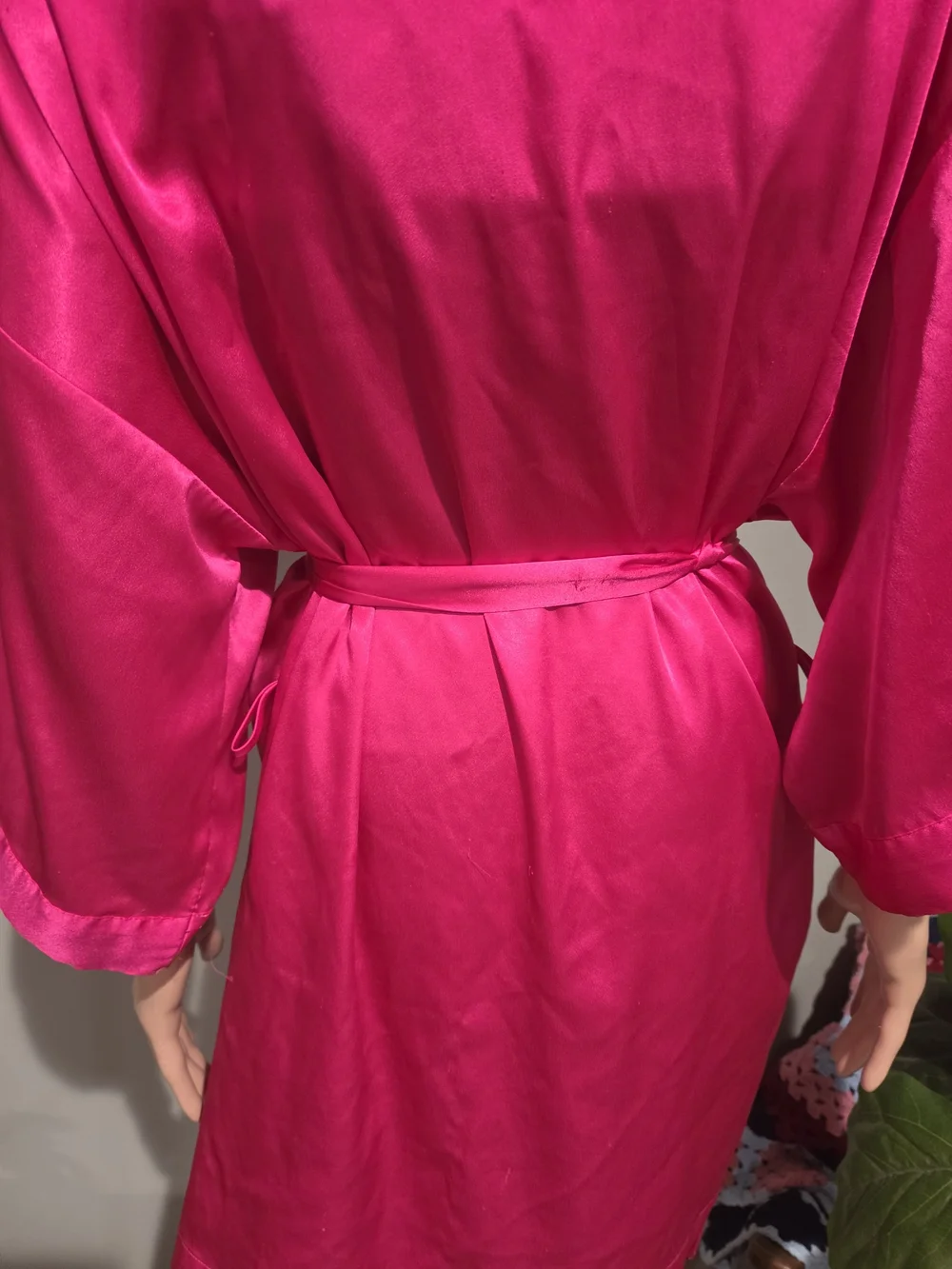 Victoria’s Secret Vintage Hot Pink Satin Kimono Robe One Size